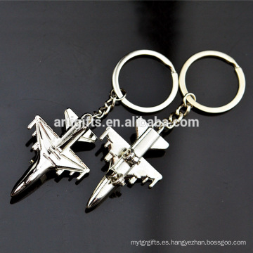 Wholesale custom design cheap 3D airplane shape metal keychain keyring